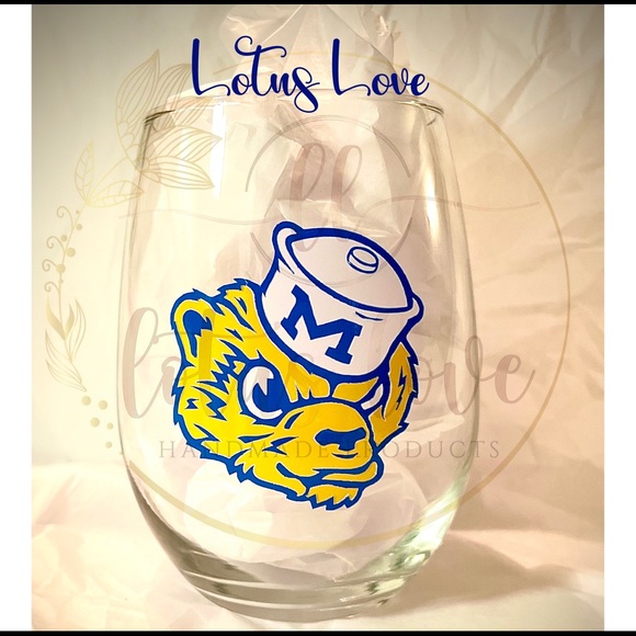 University of Michigan Stemless Wine Set of 2 - Picture 4 of 4